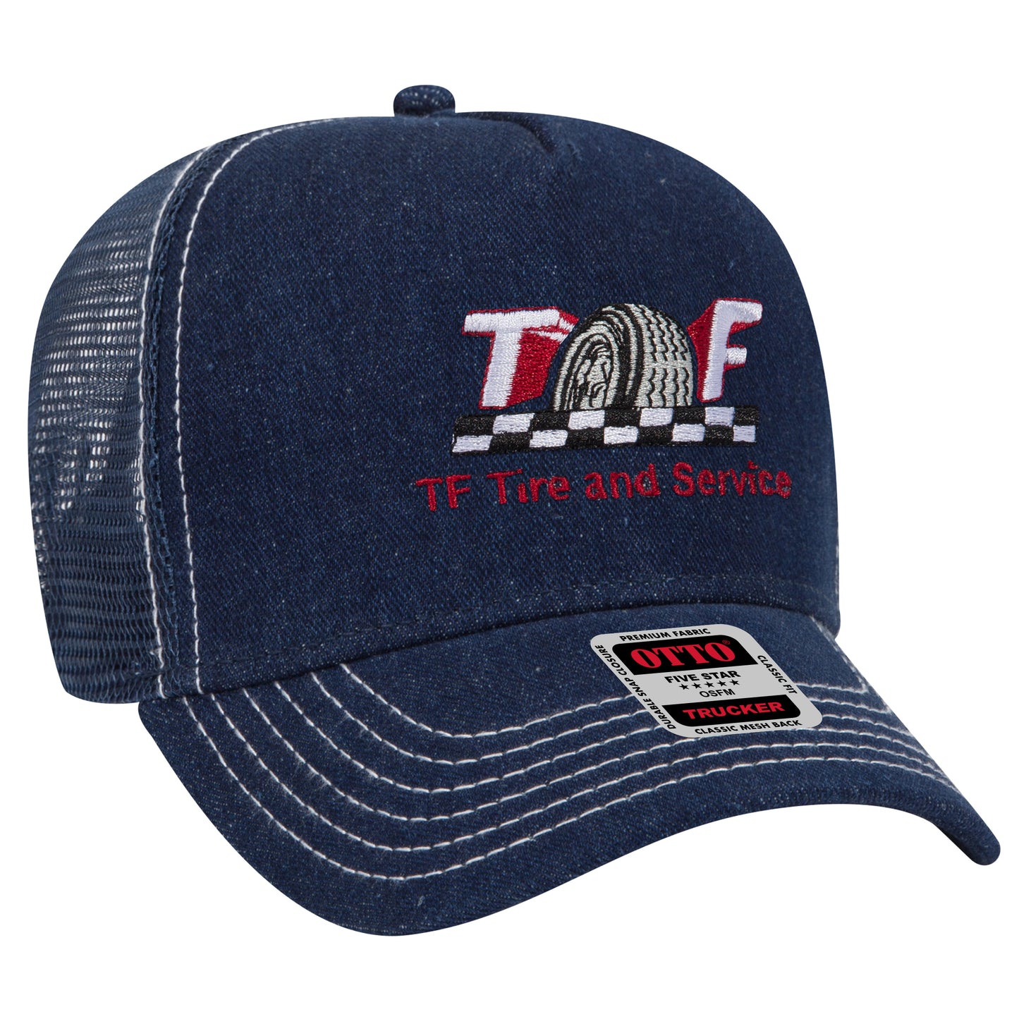 OTTO CAP 5 Panel Mid Profile Mesh Back Trucker Hat