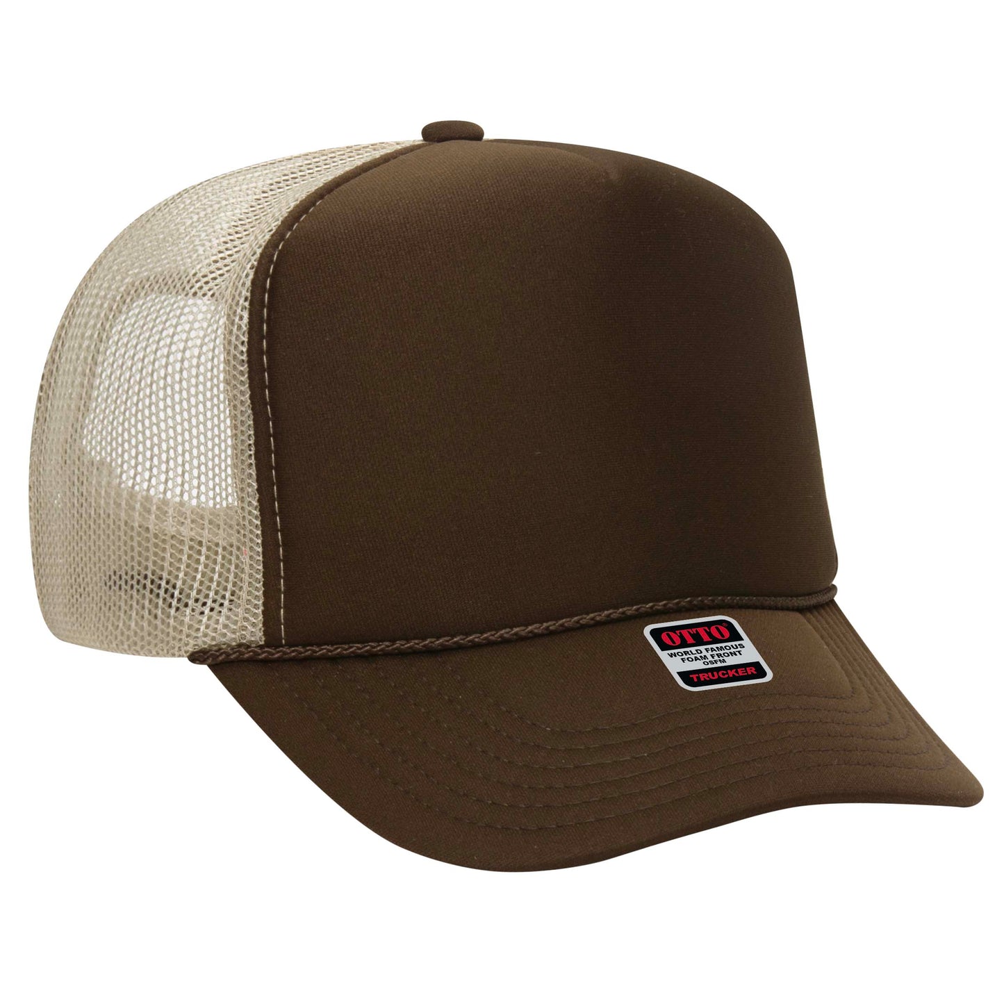 OTTO CAP 5 Panel High Crown Mesh Back Trucker Hat